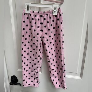 Simple Joys by Carter's 4T Girls Pink and Black Polka Dot Fleece Pajama Bottoms